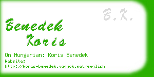 benedek koris business card